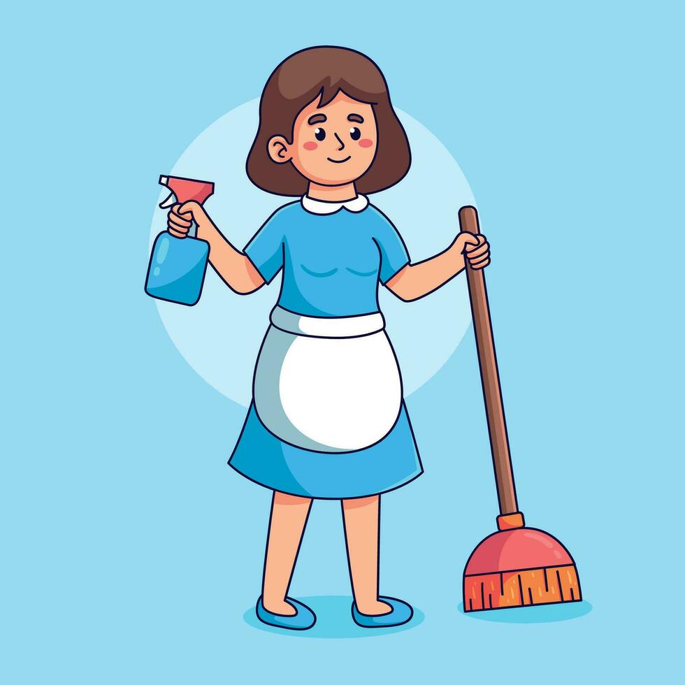 cartoon-woman-cleaning-service-free-vector